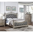 thumbnail image 6 of Esofastore 3-Piece Traditional Wood Queen Bedroom Set, Gray, 6 of 7