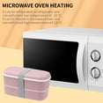 thumbnail image 4 of Kitchen Accessories Eco-Friendly Double Layers Lunch Box Bento Box Food Container Microwavable Dinnerware grey, 4 of 6