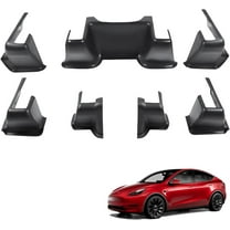 Seat Slide Rail Pad Cover Set – Matte Black Kick Bag Protector & Corner Housing – Compatible with Tesla Model Y 2021–2023