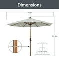 thumbnail image 3 of Better Homes & Gardens Premium 9' Tan Palm Print Market Patio Umbrella, Crank Lift, 3-Angle Tilt, 3 of 10