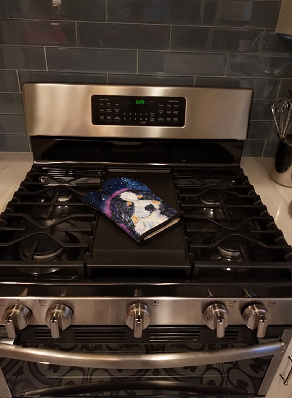 Starry Night Bernese Mountain Dog Oven Mitt