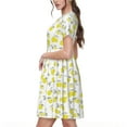 thumbnail image 2 of Disketp Yellow Lemon Leaves for Women's Short Sleeve Dress Womens Summer Dresses Beach Casual Loose T-shirt, 2 of 6