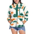 thumbnail image 1 of Kcodviy Ethnic Print Color Block Womens Fleece Plus Size Cardigan for Women Fleece Woman Fuzzy Jacket Lined Jacket Coat, 1 of 6