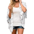 thumbnail image 1 of Cárdigan holgado de manga 3/4 para mujer: abrigo informal de moda perfecto, tipo 4, talla S, con encanto floral, 1 of 4