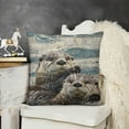 thumbnail image 2 of SHANXI  Throw Pillow Cover Case Animal Sea Otters Playing Water Swim 12x12in, 2 of 5