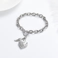 thumbnail image 4 of Cremation Ashes Jewellery Small Urns Bracelets Women Men Adjustable Leather Bracelet Heart Locket -God has you in his arms, I have you in my heart, 4 of 5