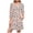 Pink, variant on Yangnuo Womens V-Neck 3/4 Ruffle Sleeve Floral Print A Line Mini Dress With Pockets Casual Summer Dress