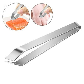 Fish Bone Tweezers, Stainless Steel Flat and Tweezers Pincer