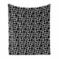 thumbnail image 1 of Geometric Soft Flannel Fleece Blanket, Retro Squircles Repetitive Abstract and Modern Details Illustration, Cozy Plush for Indoor and Outdoor Use, 50" x 60", Charcoal Grey and White, by Ambesonne, 1 of 5