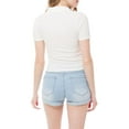 thumbnail image 4 of Made by Olivia Women's Solid Short Sleeve Junior Fit Button Down Fitted Casual Top, 4 of 6