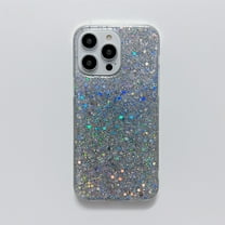 Nalacover for iPhone 14 Pro Sparkle Glitter Case, Soft TPU/Rubber Slim Shockproof Drop Protection Cover, Shining Bling Non-Yellowing Case for iPhone 14 Pro Women Girls, Silver