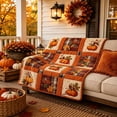 thumbnail image 2 of Dpityserensio Fall Pumpkin Maple Plaid Flannel Quilted Throw Blanket Sofa Bed Decor, 2 of 9