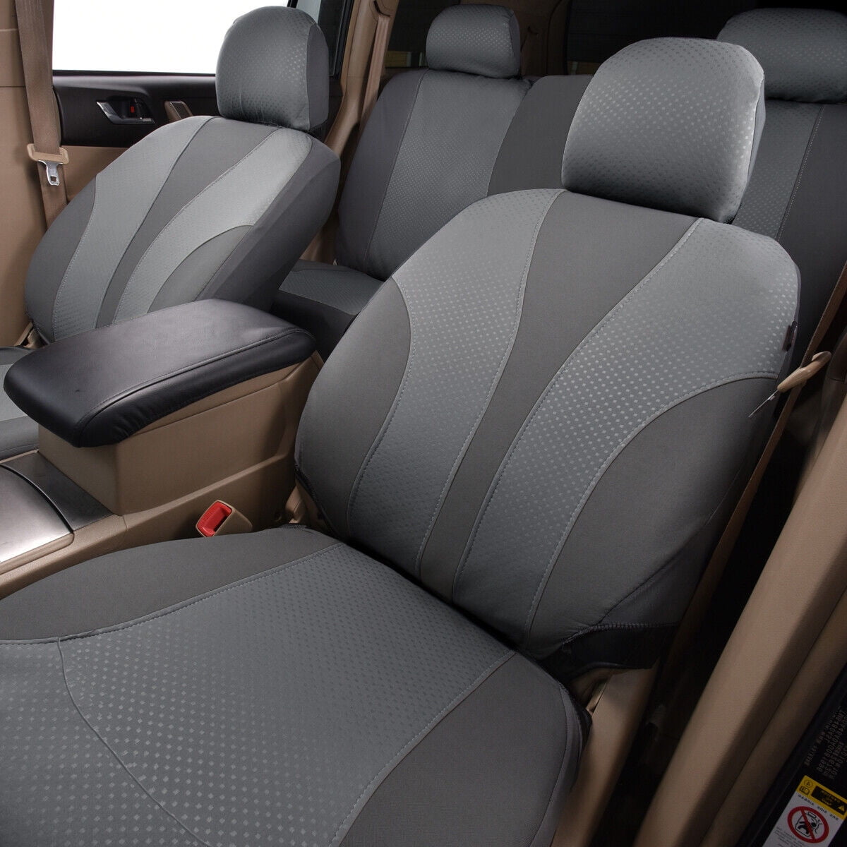 Flying Banner Universal Full Set Washable Car Seat Covers for Car Truck SUV Gray Gray