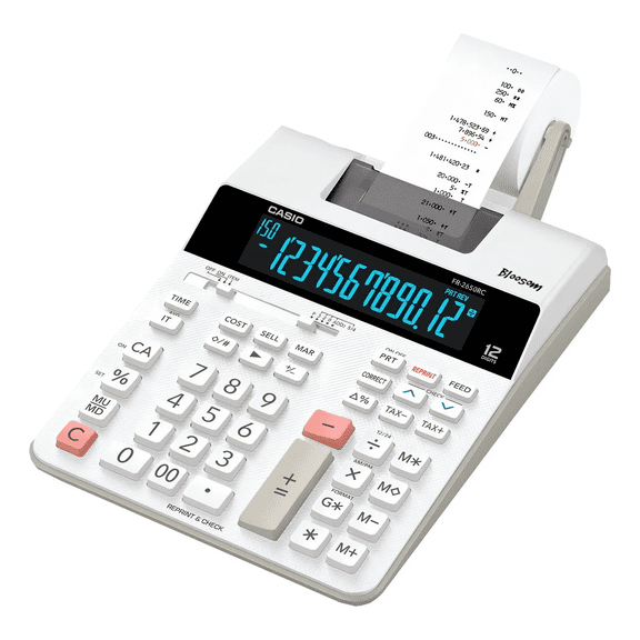 Sumadora De Escritorio  Bloosom Fr-2650rc 12 Dígitos Blanca Color Blanco