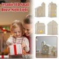 thumbnail image 3 of White Ceramic LED House Christmas Village Light Up Ornament New House NEW, 3 of 7