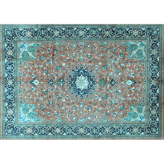 Ahgly Company Indoor Rectangle Persian Light Blue Traditional Area Rugs, 2' x 5'