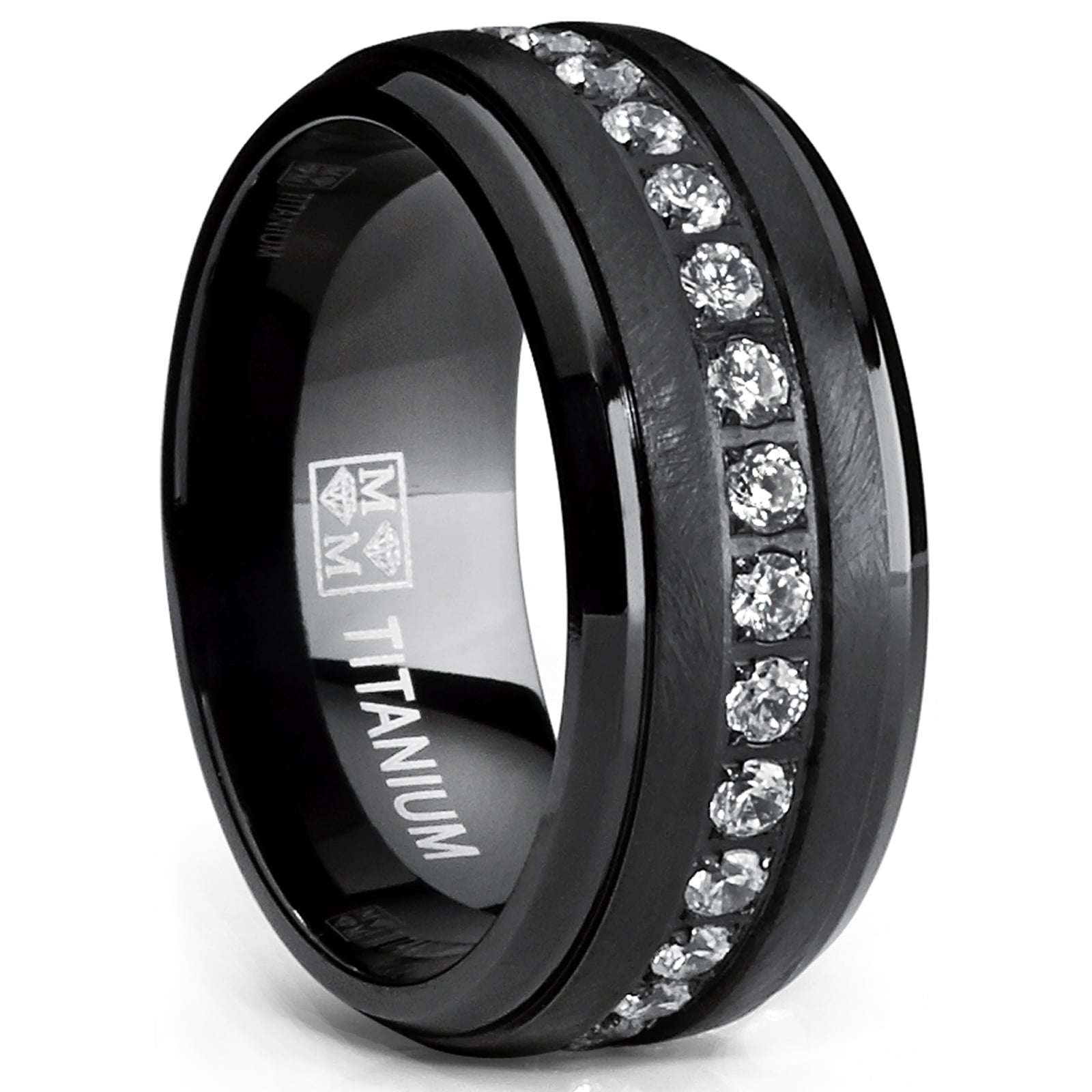 RingWright Co. - Black Titanium Men's Eternity Wedding ...