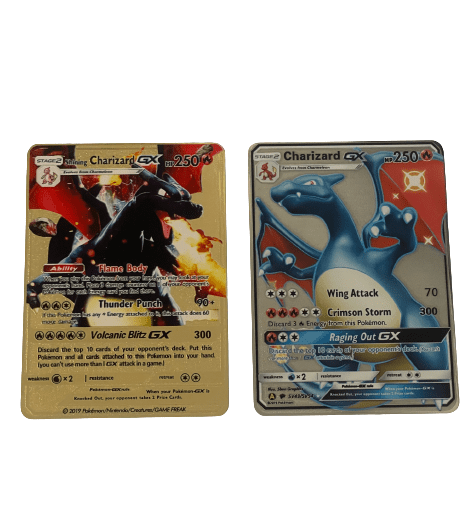 Shining Charizard Gx Custom Gold Metal Pokemon Cards 2pc Walmart Com