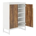 thumbnail image 5 of Resenkos Shoe Storage Cabinet, Contemporary Diamond Pattern Shoe Cabinet - 29.52"W x 41.34"H for Easy Organization, Brown&White&Black, 5 of 6