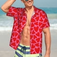 thumbnail image 5 of Lsque Love Heart pattern Hawaiian Shirt for Men, Unisex Summer Beach Casual Short Sleeve Button Down Shirts-3X-Large, 5 of 9