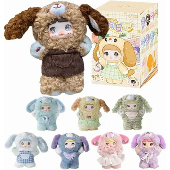 Nommi V5 Puppy Diary Series Plush Nommi  Blind Box 1PC (1 of 9 Possible Styles) Cute Nommi Blind Boxes Figures Collectible Toys Birthday Gifts Christmas Gifts for Boys and Girls