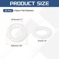 thumbnail image 2 of 25Pcs M18 Nylon Flat Washers Plastic Washer 18mm ID 32mm OD 3mm Thick, White, 2 of 6