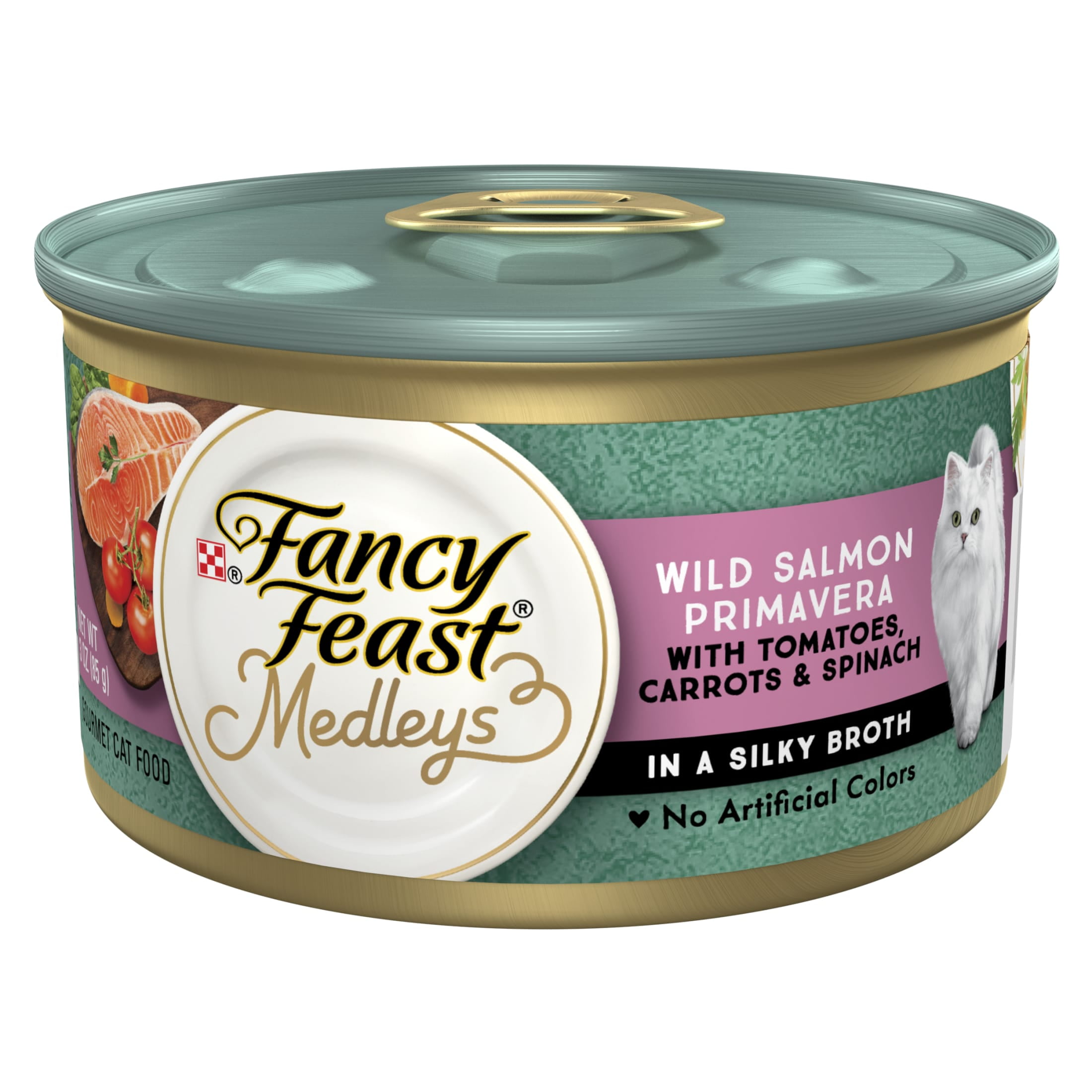 (24 pack) Purina Fancy Feast Medleys Cat Food, Wet Cat Food, Salmon Primavera, 3 oz Can