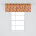 thumbnail image 2 of Leopard Window Valance Pack of 2, Exotic Wild Animal Silhouettes on a Spotty Backdrop, Rod Pocket Curtain Valances for Kitchen Bedroom, 54" X 18", Orange Purple, by Ambesonne, 2 of 3