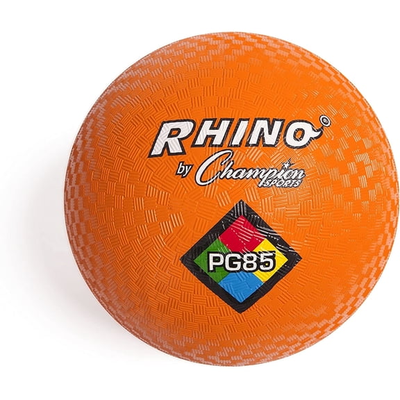 Champion Sports Rhino Playground Balls 8.5"D - Two Ply, Nylon Wound, ORANGE