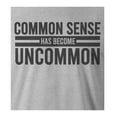 thumbnail image 2 of 9 Crowns Tees Common Sense Has Become Uncommon Graphic Tee Shirt (Unisex Grey, Large), 2 of 3