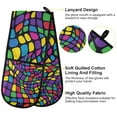 thumbnail image 2 of Yayeee Double Oven Mitt Kitchen Heat Resistant Baking 35" x7" Quilted Glove, Colorful Psychedelic, 2 of 6