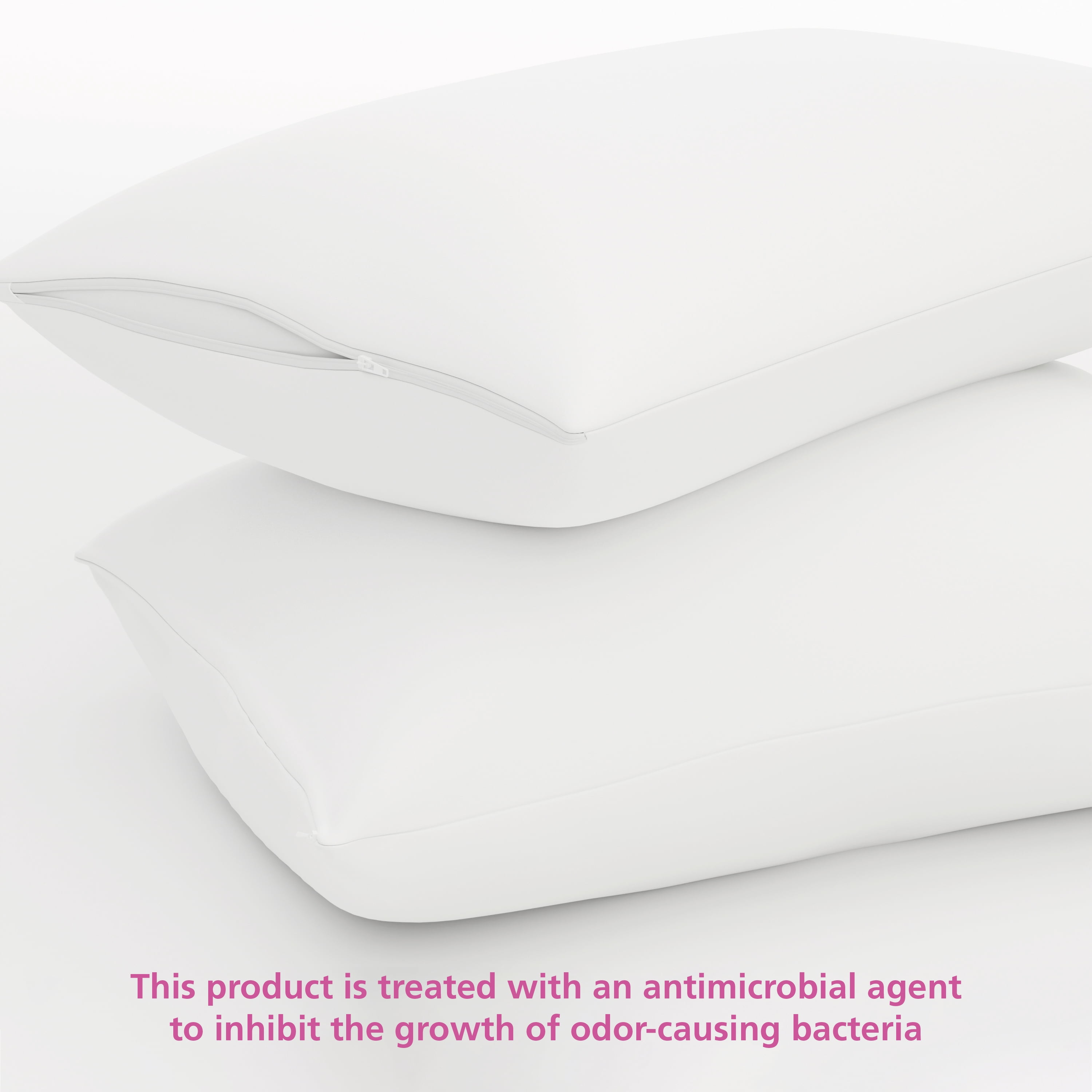 Mainstays Jersey Soft Bed Pillow Cover Protector, King - Durable Zippered Closure