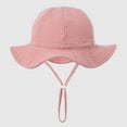 thumbnail image 4 of Lovskoo Infant Bucket Hat Wide Brim Baby Summer Sun Protection Floppy Fashion Solid Color Sun-hat Outdoor Cute Sunscreen Hot Pink 3-12 Months, 4 of 5