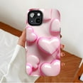 thumbnail image 2 of Glossy Pink Heart Shaped Phone Case Couples Valentine’s Day Gift Compatible with iPhone 11/12/13/14/15/16 (Pro Max/Plus), 2 of 9