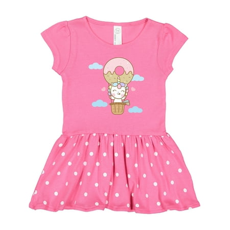 

Inktastic Unicorn Donut Balloon Gift Toddler Girl Dress