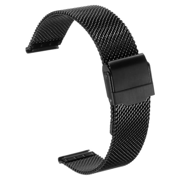 Uxcell Stainless Steel Mesh Watch Band 16mm Quick Release Adjustable Metal Replacement Watch Strap for Men Women, Black