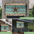 thumbnail image 2 of Outdoor TV Cover 48 to 50 Inches, Texas Star Bless Our Home Rustic Farmhouse Turquoise Wood Grain Waterproof TV Cover with Remote Control Pocket, Flat Screen TV Cover Protector for Outside TV, 2 of 6