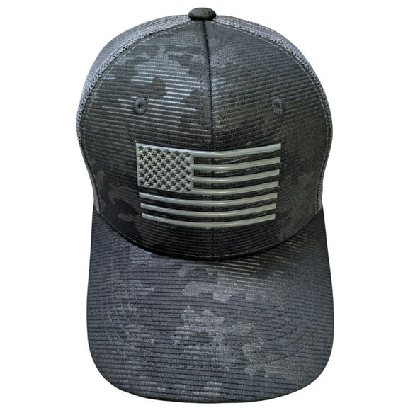 US Flag Tactical Mesh Back Baseball Cap, Black