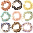 thumbnail image 2 of Xiao Hua Pulsera de cuentas hecha a mano, ideal para hombres y mujeres, con borlas de cristal de piedra natural irregulares y gotas de agua de piedra triturada (amarilla)., 2 of 5