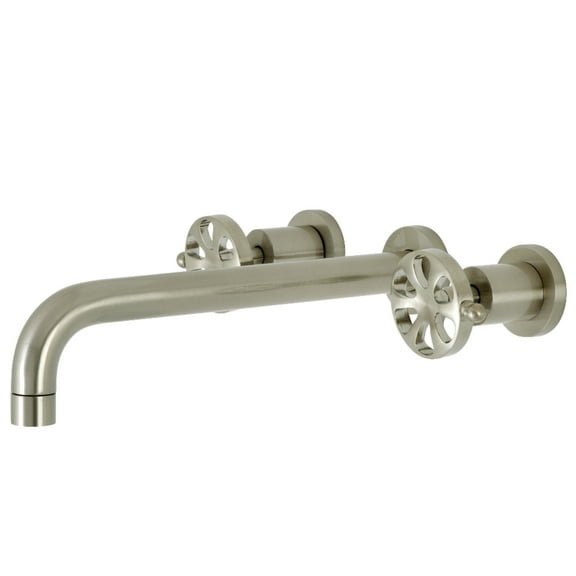 Kingston Brass KS8058RX Belknap Two-Handle Wall Mount Roman Tub Faucet, Brushed Nickel