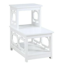 Pemberly Row 2 Step Chairside End Table in White Wood Finish