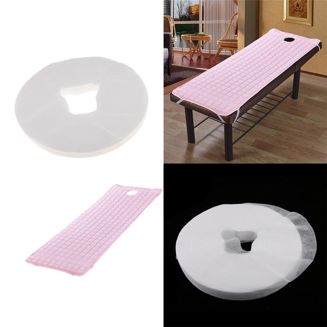 Salón de belleza de color rosa cama de colchón de blanco con cara cuna cubierta Macarena Sábana de colchón para mesa de masaje