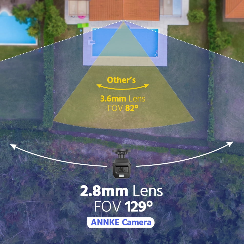 ANNKE 3K Security Camera, Home Security IP Cam with 2.8mm Lens, Built-in Mic, 114° FOV Wide View Angle, Smart Dual Light Color Night Vision, Human/Vehicle Detection, Built-in microSD