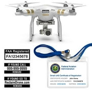 FAA Drone Labels (2 Sets of 3) + FAA UAS Registration ID Card for HOBBYIST Pilots + Lanyard and ID Card Holder