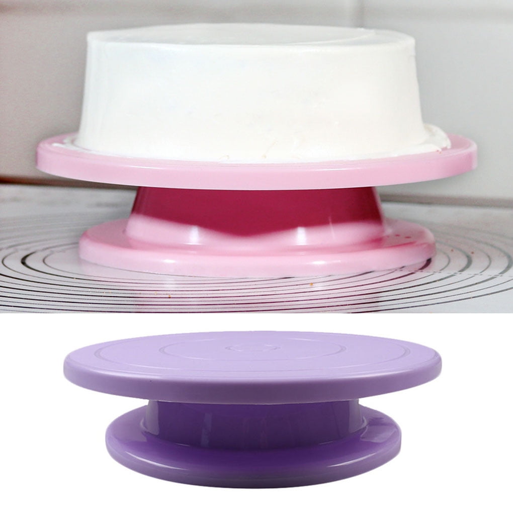Cake Turntable Cake Decorating Displaying Molding Rotating Plastic  Turntable Baking Tool Flexible in Rotation 28\*23\*7cm purple 
