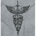 thumbnail image 2 of Caduceus Medical Symbol Sword Snakes Men's Graphic T Shirt Tees Brisco Brands X, 2 of 3