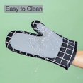 thumbnail image 1 of Guantes de horno, guantes de horno de silicona antideslizantes de algodón resistentes al calor, guantes de barbacoa resistentes al calor de empalme cuadrado para cocinar, asar a la parrilla, hornear XianweiShao 8390613908315, 1 of 1