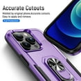 thumbnail image 6 of Dteck Case for iPhone 14 Pro,Shockproof Rubber Military Grade Drop Protection Dual Layer Case Ring Holder Kickstand Cover Support Magnetic Car Mount, Purple, 6 of 10