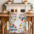 thumbnail image 4 of Spring Floral Cotton Linen Table Runner for Dining Kitchen, Yellow Pink Flowers Botanical Farmhouse Wedding Outdoor Party Tablerunners Decoration, Dresser Scarf Coffee Tablecloth Runners 13x48 Inches, 4 of 9