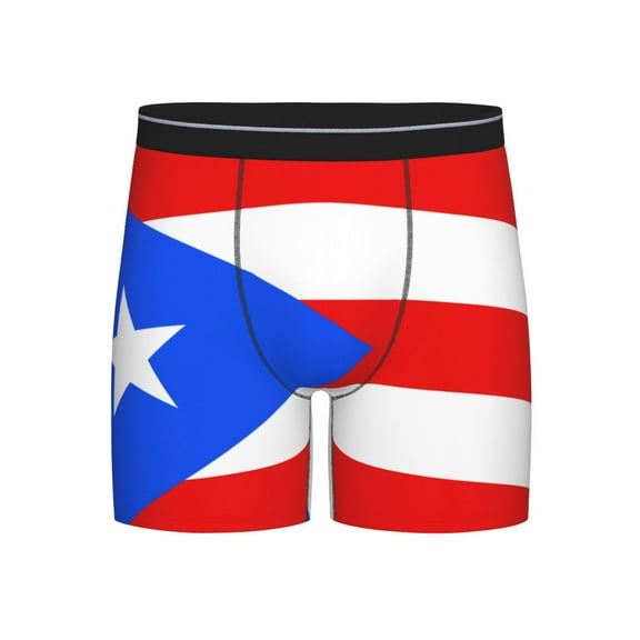 Men Puertorico-Flag Boxer Briefs Novelty Boxer Shorts Underwear No Fly